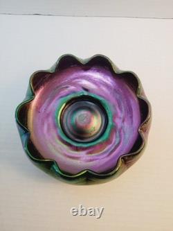 Antique Loetz Pallme Konig Purple Iridescent Bohemian Glass Threaded Vein Bowl Antique Loetz Pallme Konig Purple Iridescent Bohemian Glass Threaded Vein Bowl