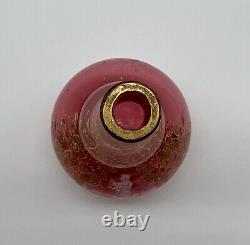 Antique MOSER Cranberry Vase withGold Gild, Mary Gregory Painting