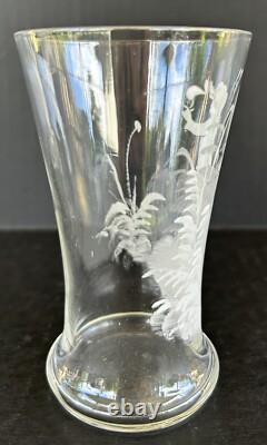 Antique Mary Gregory Pitcher Tumbler 3 Piece Set White Painted Enamel Silhouette