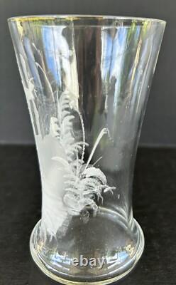 Antique Mary Gregory Pitcher Tumbler 3 Piece Set White Painted Enamel Silhouette