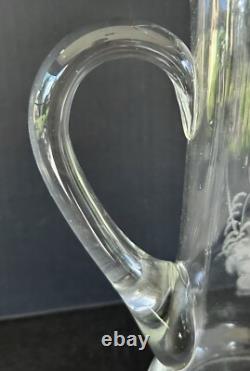 Antique Mary Gregory Pitcher Tumbler 3 Piece Set White Painted Enamel Silhouette