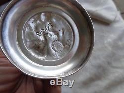 Antique Meriden Victorian Bird Silver Plate White Enamel Lace Art Glass Vase