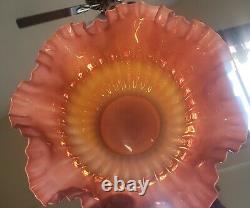 Antique (Miami Silver Co.) Victorian Bride Basket & Satin Art Glass Bowl. Nice