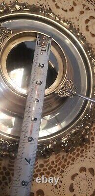 Antique (Miami Silver Co.) Victorian Bride Basket & Satin Art Glass Bowl. Nice