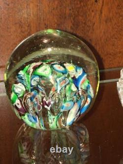 Antique Millefiori Paperweight Victorian Art Glass Concentric Flowers End of Day Antique Millefiori Paperweight Victorian Art Glass Concentric Flowers End of Day