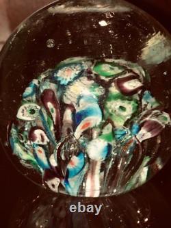 Antique Millefiori Paperweight Victorian Art Glass Concentric Flowers End of Day Antique Millefiori Paperweight Victorian Art Glass Concentric Flowers End of Day
