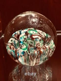 Antique Millefiori Paperweight Victorian Art Glass Concentric Flowers End of Day Antique Millefiori Paperweight Victorian Art Glass Concentric Flowers End of Day