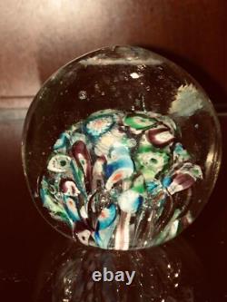 Antique Millefiori Paperweight Victorian Art Glass Concentric Flowers End of Day Antique Millefiori Paperweight Victorian Art Glass Concentric Flowers End of Day