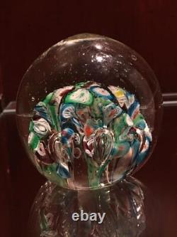 Antique Millefiori Paperweight Victorian Art Glass Concentric Flowers End of Day Antique Millefiori Paperweight Victorian Art Glass Concentric Flowers End of Day