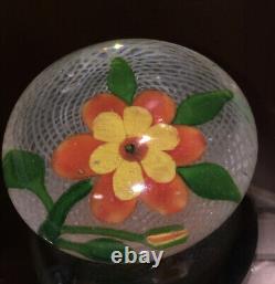 Antique Millefiori Paperweight Victorian Art Glass Concentric Flowers End of Day