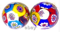 Antique Millefiori Paperweight Victorian Art Glass Concentric Flowers End of Day