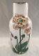 Antique Mont Joye Victorian Art Glass Vase Opaque Enamel Flower Decoration Gilt