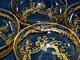 Antique Moser Art Glass Gold Gilt Etched Dessert Finger Bowl Set Of Four