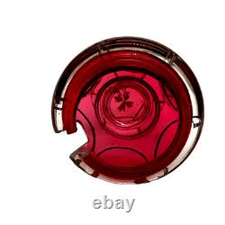 Antique Moser Cranberry Art Glass Paneled Jam Jar Decanter Antique Moser Cranberry Art Glass Paneled Jam Jar Decanter
