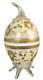 Antique Moser/moser Type Art Glass Vase Egg Shape, Ornate, Enamel Jewels, Gilt