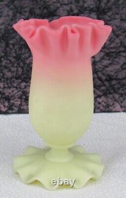 Antique Mt. Washington Burmese Blown Satin Art Glass Posey Vase