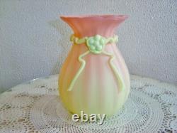 Antique Mt. Washington Burmese Blown Satin Art Glass Posey Vase