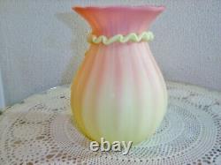 Antique Mt. Washington Burmese Blown Satin Art Glass Posey Vase