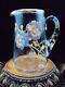 Antique Mt. Washington Hand Painted Pansy Flowers Art Glass Pitcher / Jug