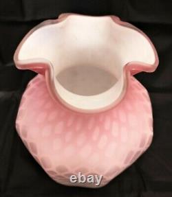 Antique Mt Washington Pairpoint Diamond Quilted Pink Satin Glass Large Vase LVR