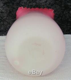 Antique Mt. Washington Peach Blow Satin Glass Fingered Edge Vase