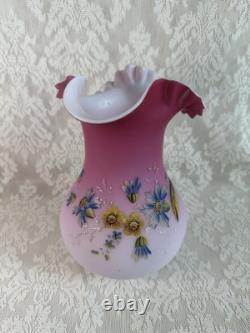 Antique Mt. Washington Peachblow Lemonade Pitcher, Hand-Painted Floral, 9¾ Antique Mt. Washington Peachblow Lemonade Pitcher, Hand-Painted Floral, 9¾