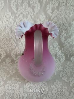 Antique Mt. Washington Peachblow Lemonade Pitcher, Hand-Painted Floral, 9¾ Antique Mt. Washington Peachblow Lemonade Pitcher, Hand-Painted Floral, 9¾