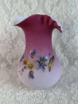 Antique Mt. Washington Peachblow Lemonade Pitcher, Hand-Painted Floral, 9¾ Antique Mt. Washington Peachblow Lemonade Pitcher, Hand-Painted Floral, 9¾