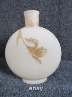Antique Mt. Washington Smith Bros Crown Milano Art Glass Moon Flask Vase