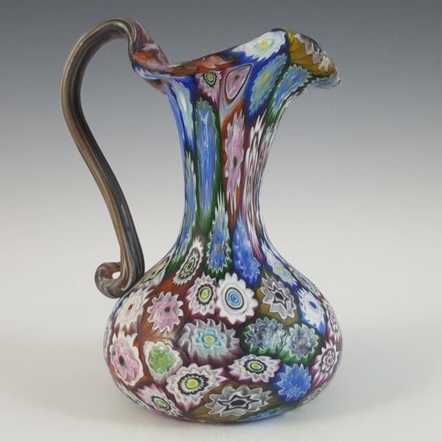 Antique Murano Glass Vase Fratelli Toso Millefiori Posy 4 Made Italy 1900s Rare
