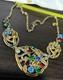Antique Necklace Czech Glass Art Nouveau Victorian Flowers Jewelry Stunning 17
