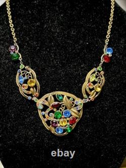Antique Necklace Czech Glass Art Nouveau Victorian Flowers Jewelry Stunning 17 Antique Necklace Czech Glass Art Nouveau Victorian Flowers Jewelry Stunning 17