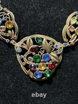 Antique Necklace Czech Glass Art Nouveau Victorian Flowers Jewelry Stunning 17 Antique Necklace Czech Glass Art Nouveau Victorian Flowers Jewelry Stunning 17
