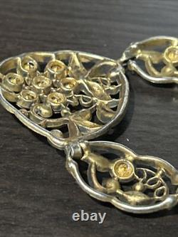 Antique Necklace Czech Glass Art Nouveau Victorian Flowers Jewelry Stunning 17 Antique Necklace Czech Glass Art Nouveau Victorian Flowers Jewelry Stunning 17