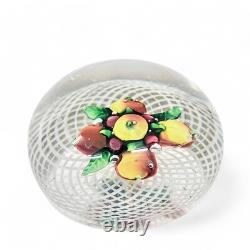 Antique New England Fruit Bouquet Lampwork Art Glass Paperweight