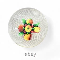 Antique New England Fruit Bouquet Lampwork Art Glass Paperweight