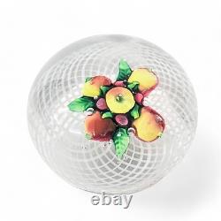 Antique New England Fruit Bouquet Lampwork Art Glass Paperweight