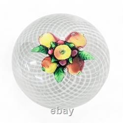 Antique New England Fruit Bouquet Lampwork Art Glass Paperweight