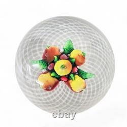 Antique New England Fruit Bouquet Lampwork Art Glass Paperweight