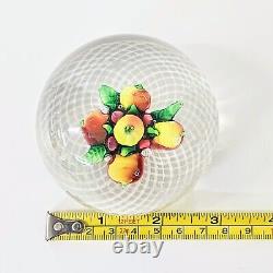 Antique New England Fruit Bouquet Lampwork Art Glass Paperweight