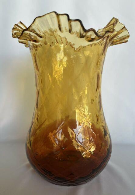 Antique New England Glass Works (negw) Celery Vase In Reverse Amberina