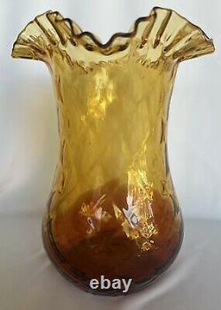 Antique New England Glass Works (NEGW) Celery Vase in Reverse Amberina