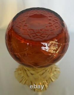 Antique New England Glass Works (NEGW) Celery Vase in Reverse Amberina