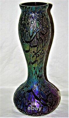 Antique Original Iridescent Loetz Vase 1900 Art Nouveau Bohemian