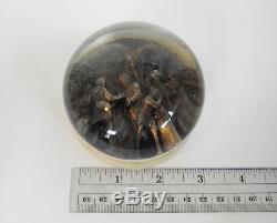 Antique PINCHBECK Art Glass FRENCH PAPERWEIGHT 3D Religious JOSEPH Silver Gold