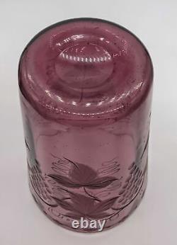 Antique Pairpoint amethyst engraved grapevine blown glass vase
