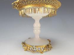 Antique Palais Royal French Ormolu Gilt Vanity Glass Compote Tazza Stand Vase