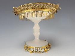 Antique Palais Royal French Ormolu Gilt Vanity Glass Compote Tazza Stand Vase