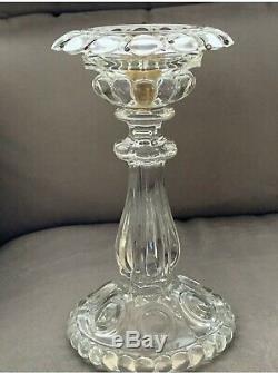 Antique & Rare Baccarat Glass Candlestick Candelabra Bowl Bobeche W Prism Pins