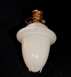 Antique Rare White Opaline Glass Egg Shape Perfume Flask Scent Chatelaine